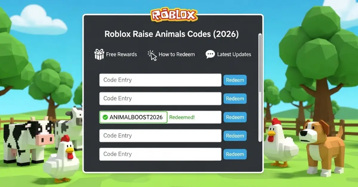 Read more about the article Roblox Raise Animals Codes (2026) | Free Rewards, How to Redeem & Latest Updates